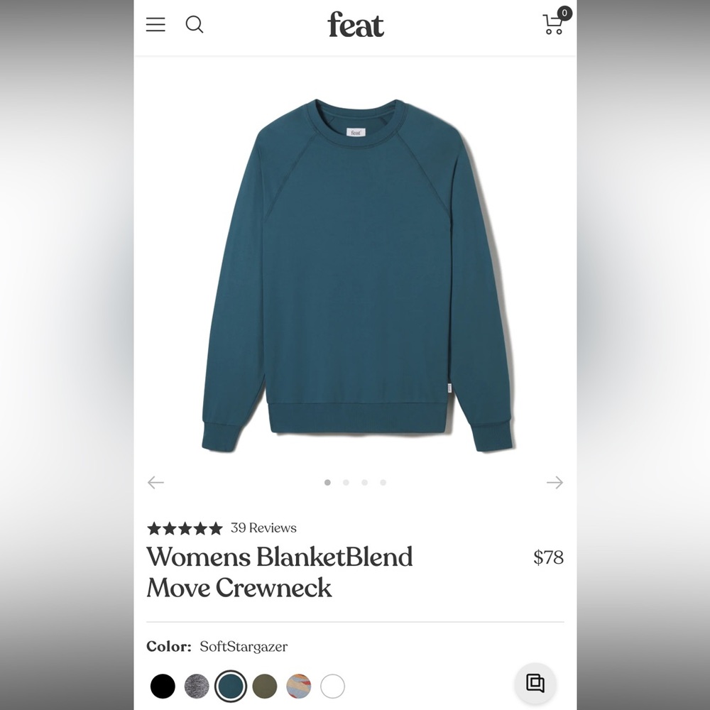 NWT Feat Brand Roam FlowTech Crewneck Size Large